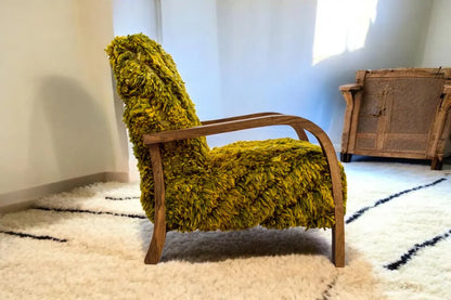 Handmade Moroccan Berber Wool Armchair – Artisan Accent Chair