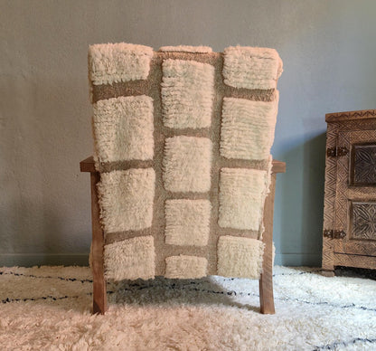 Bouclé Walnut Armchair – Handmade Luxury Accent Chair