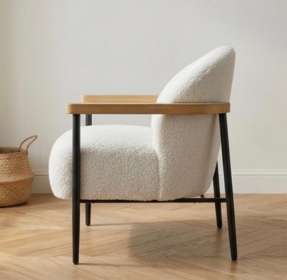 Handcrafted Cream Accent Armchair