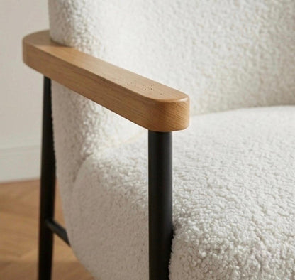 Handcrafted Cream Accent Armchair