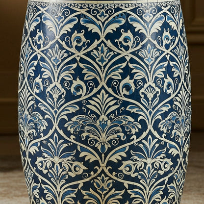 Ornate Blue and White Decorative Garden Stool
